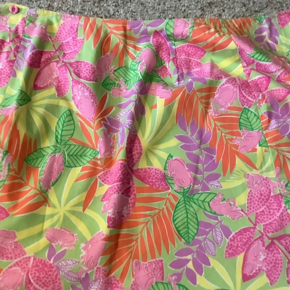 Vintage Lilly Pulitzer Reversible‎ Patchwork wrap Skirt 4 Preppy Resort Rare